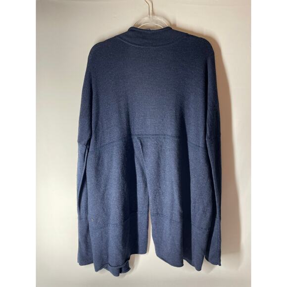 Lululemon Sit In Lotus Wrap Cardigan Navy Blue Merino Wool Blend Size 10 - Picture 5 of 6